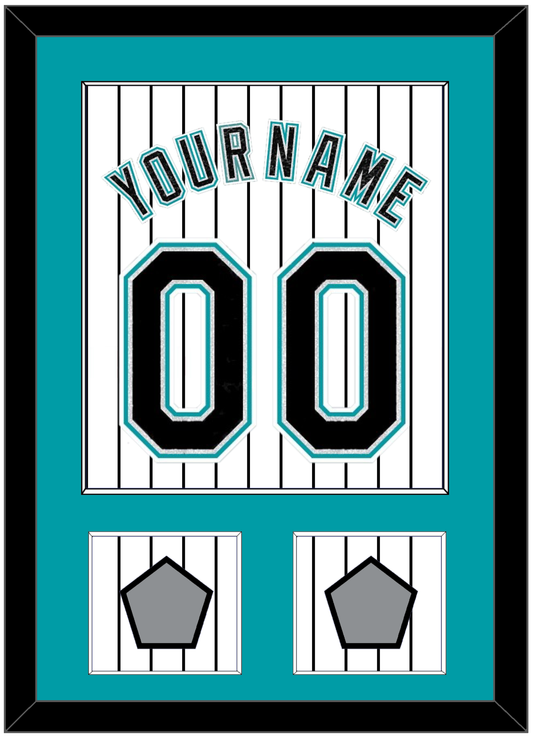 Florida Name & Number With 2 World Series Patches - Home White Pinstripes (2003-2011) - Essential Tier 1