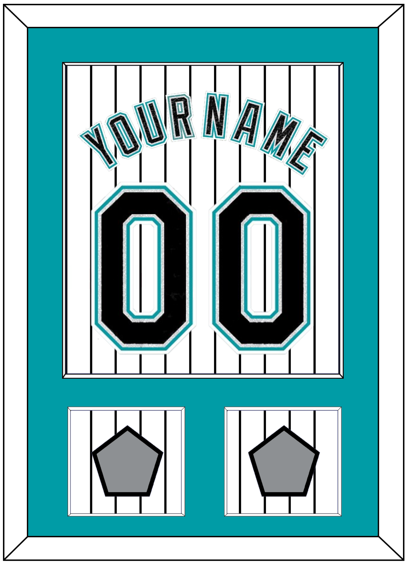 Florida Name & Number With 2 World Series Patches - Home White Pinstripes (2003-2011) - Essential Tier 1