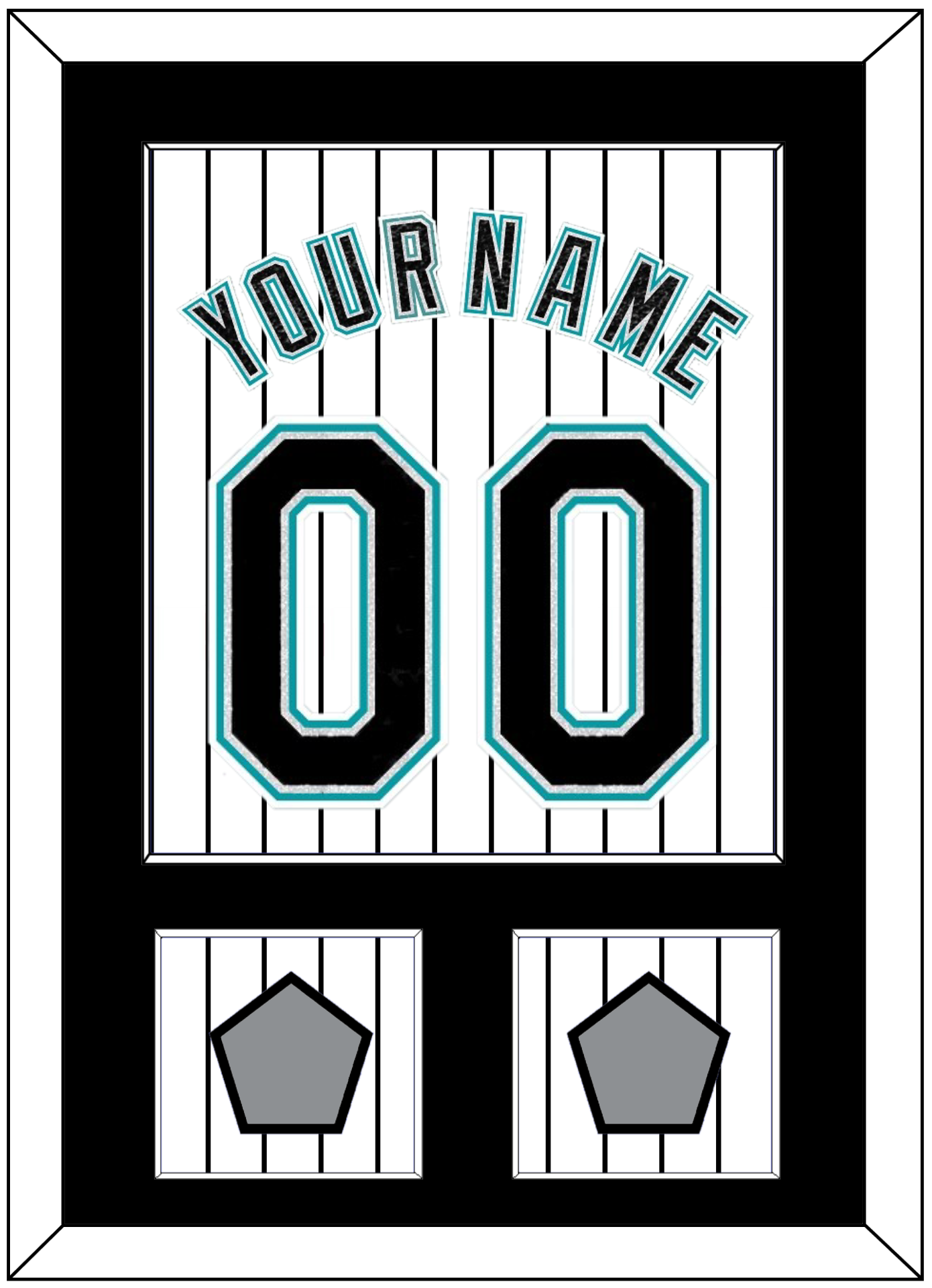 Florida Name & Number With 2 World Series Patches - Home White Pinstripes (2003-2011) - Essential Tier 2