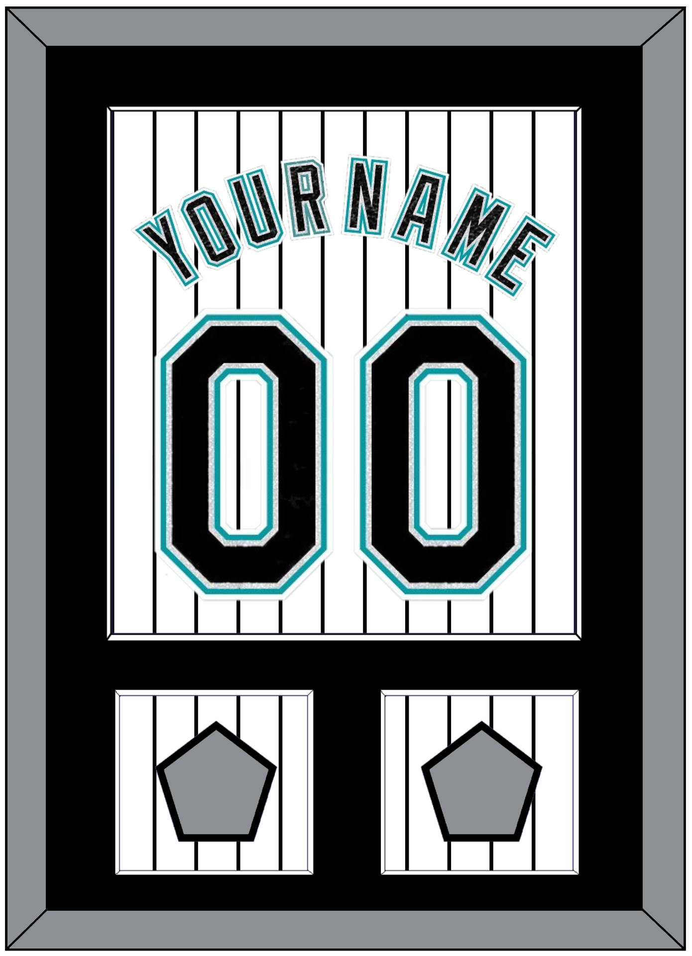 Florida Name & Number With 2 World Series Patches - Home White Pinstripes (2003-2011) - Essential Tier 2