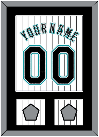 Florida Name & Number With 2 World Series Patches - Home White Pinstripes (2003-2011) - Essential Tier 2