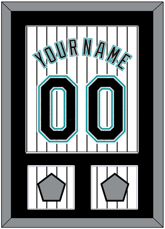 Florida Name & Number With 2 World Series Patches - Home White Pinstripes (2003-2011) - Essential Tier 2