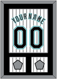 Florida Name & Number With 2 World Series Patches - Home White Pinstripes (2003-2011) - Single Mat 2