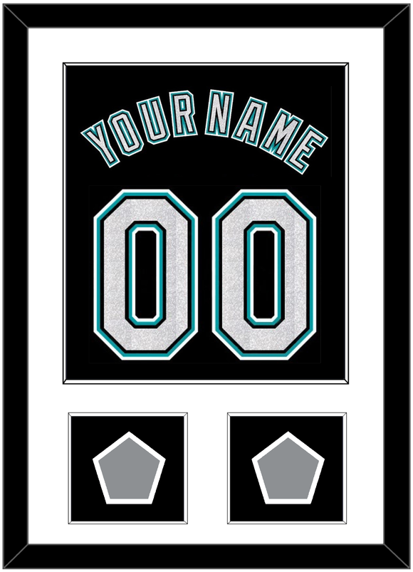 Florida Name & Number With 2 World Series Patches - Alternate Black (2003-2011) - Single Mat 1