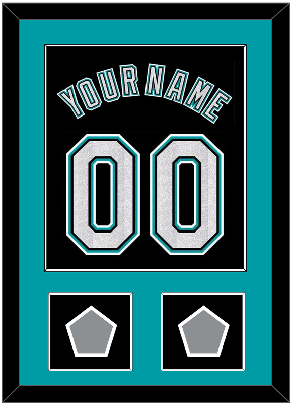 Florida Name & Number With 2 World Series Patches - Alternate Black (2003-2011) - Single Mat 2