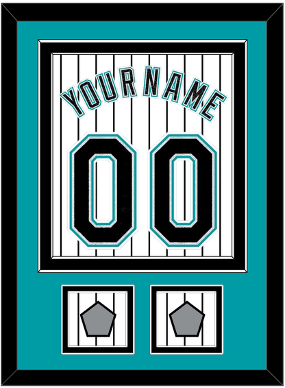 Florida Name & Number With 2 World Series Patches - Home White Pinstripes (2003-2011) - Signature Tier 2