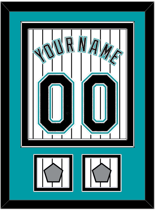Florida Name & Number With 2 World Series Patches - Home White Pinstripes (2003-2011) - Signature Tier 2