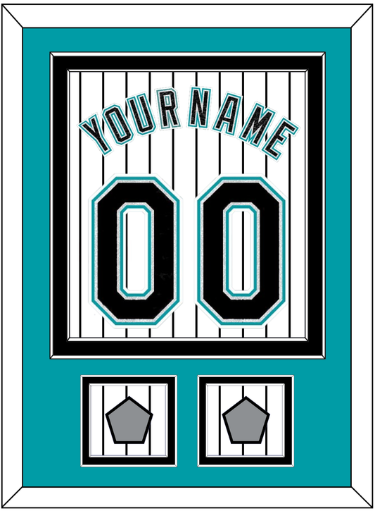 Florida Name & Number With 2 World Series Patches - Home White Pinstripes (2003-2011) - Signature Tier 2