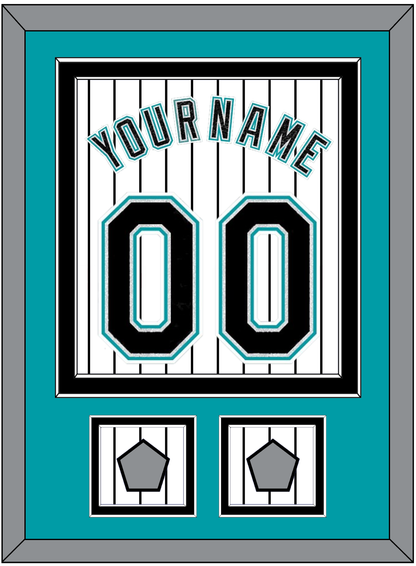 Florida Name & Number With 2 World Series Patches - Home White Pinstripes (2003-2011) - Signature Tier 2