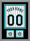 Florida Name & Number With 2 World Series Patches - Home White Pinstripes (2003-2011) - Double Mat 3