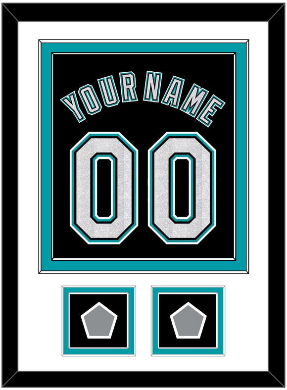 Florida Name & Number With 2 World Series Patches - Alternate Black (2003-2011) - Double Mat 1