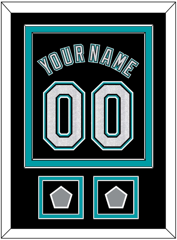 Florida Name & Number With 2 World Series Patches - Alternate Black (2003-2011) - Double Mat 2