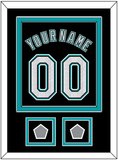 Florida Name & Number With 2 World Series Patches - Alternate Black (2003-2011) - Double Mat 2