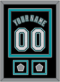 Florida Name & Number With 2 World Series Patches - Alternate Black (2003-2011) - Double Mat 2