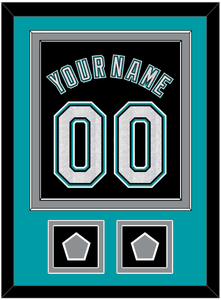 Florida Name & Number With 2 World Series Patches - Alternate Black (2003-2011) - Double Mat 3