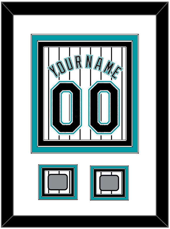 Florida Name & Number With 2 World Series Patches - Home White Pinstripes (2003-2011) - Triple Mat 1