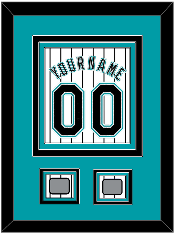 Florida Name & Number With 2 World Series Patches - Home White Pinstripes (2003-2011) - Triple Mat 2