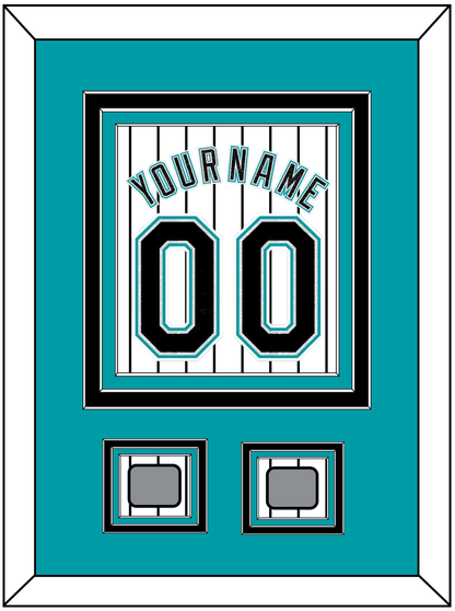 Florida Name & Number With 2 World Series Patches - Home White Pinstripes (2003-2011) - Premier Tier 2
