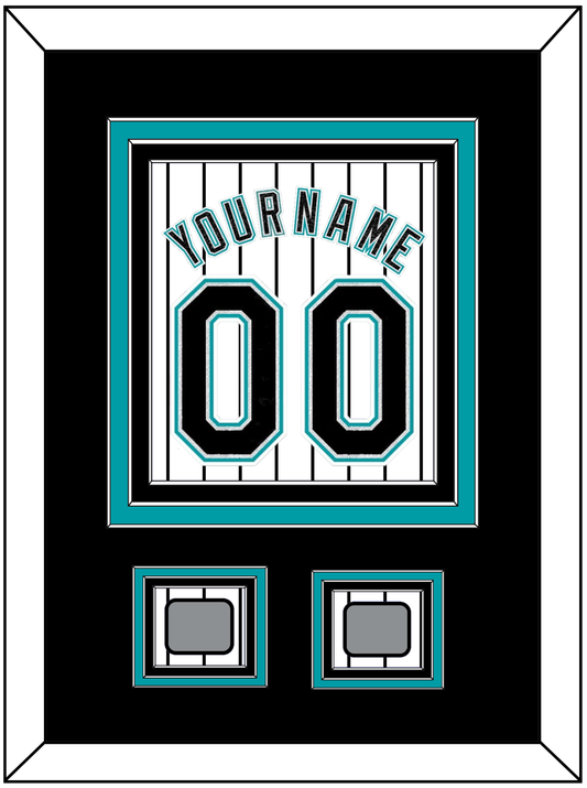 Florida Name & Number With 2 World Series Patches - Home White Pinstripes (2003-2011) - Premier Tier 3