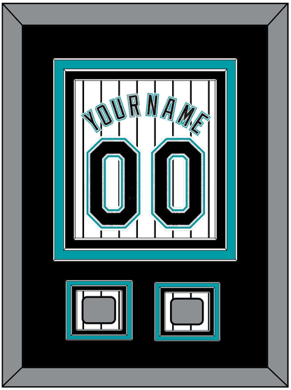 Florida Name & Number With 2 World Series Patches - Home White Pinstripes (2003-2011) - Premier Tier 3