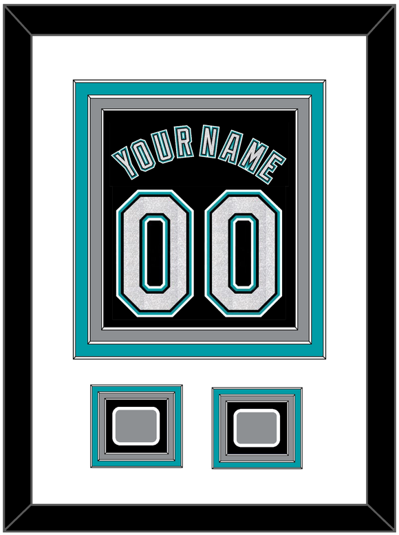 Florida Name & Number With 2 World Series Patches - Alternate Black (2003-2011) - Triple Mat 1