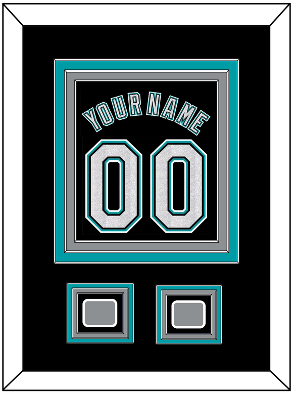 Florida Name & Number With 2 World Series Patches - Alternate Black (2003-2011) - Triple Mat 2