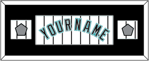 Florida Name & 2 World Series Patches - Home White Pinstripes (2003-2011) - Single Mat 4