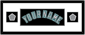 Florida Name & 2 World Series Patches - Alternate Black (2003-2011) - Single Mat 2