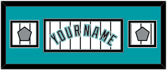 Florida Name & 2 World Series Patches - Home White Pinstripes (2003-2011) - Double Mat 4