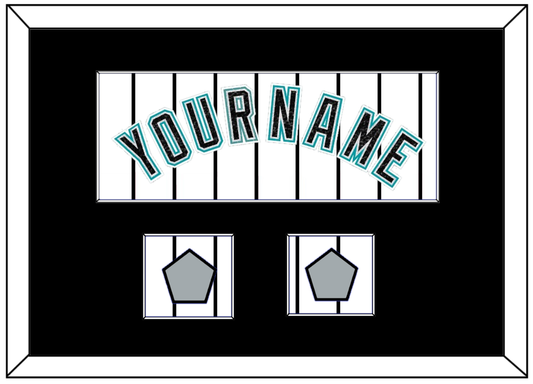 Florida Name & 2 World Series Patches - Home White Pinstripes (2003-2011) - Essential Tier 3
