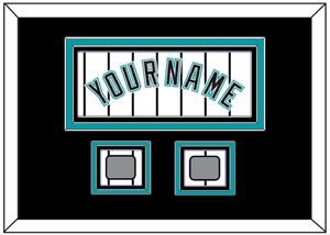 Florida Name & 2 World Series Patches - Home White Pinstripes (2003-2011) - Triple Mat 5