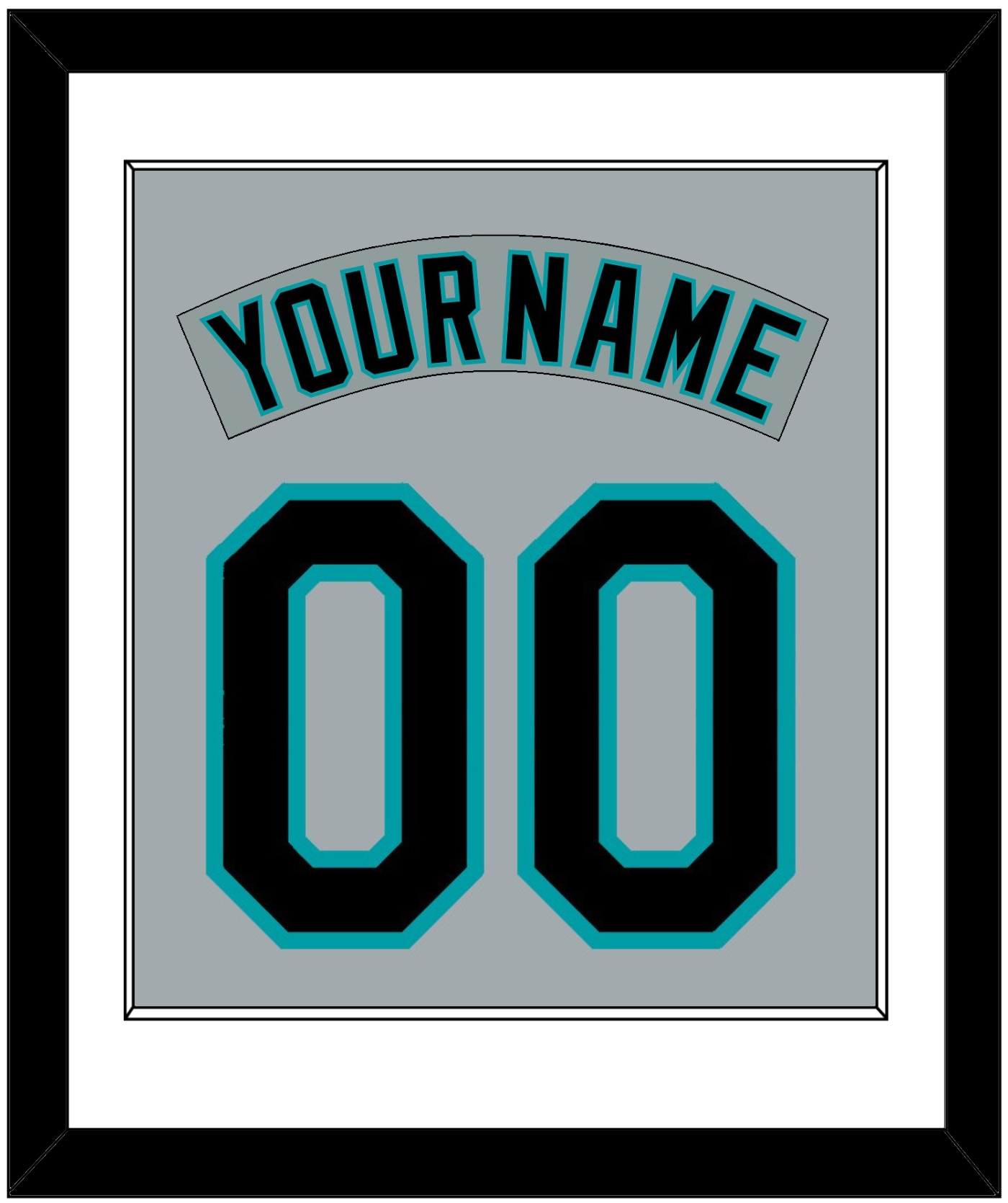 Florida Nameplate & Number Combined - Road Gray (1993-2001) - Essential Tier 1