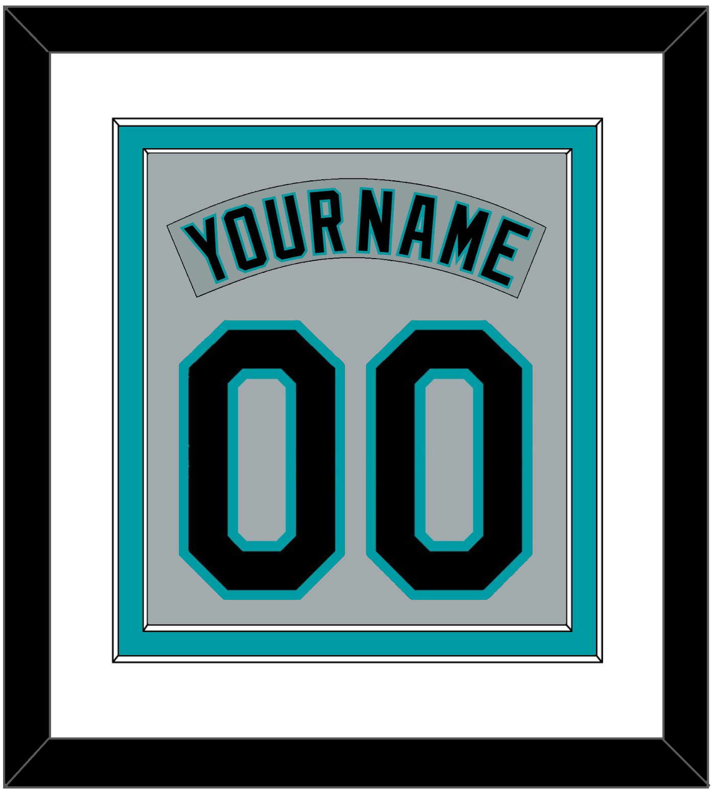Florida Nameplate & Number Combined - Road Gray (1993-2001) - Signature Tier 1