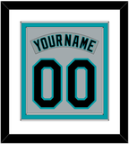 Florida Nameplate & Number Combined - Road Gray (1993-2001) - Double Mat 1