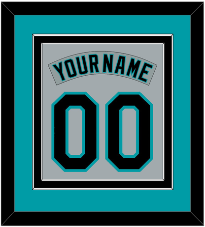 Florida Nameplate & Number Combined - Road Gray (1993-2001) - Signature Tier 2