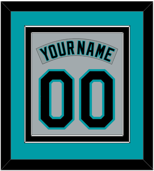 Florida Nameplate & Number Combined - Road Gray (1993-2001) - Signature Tier 2