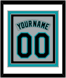Florida Nameplate & Number Combined - Road Gray (1993-2001) - Triple Mat 1