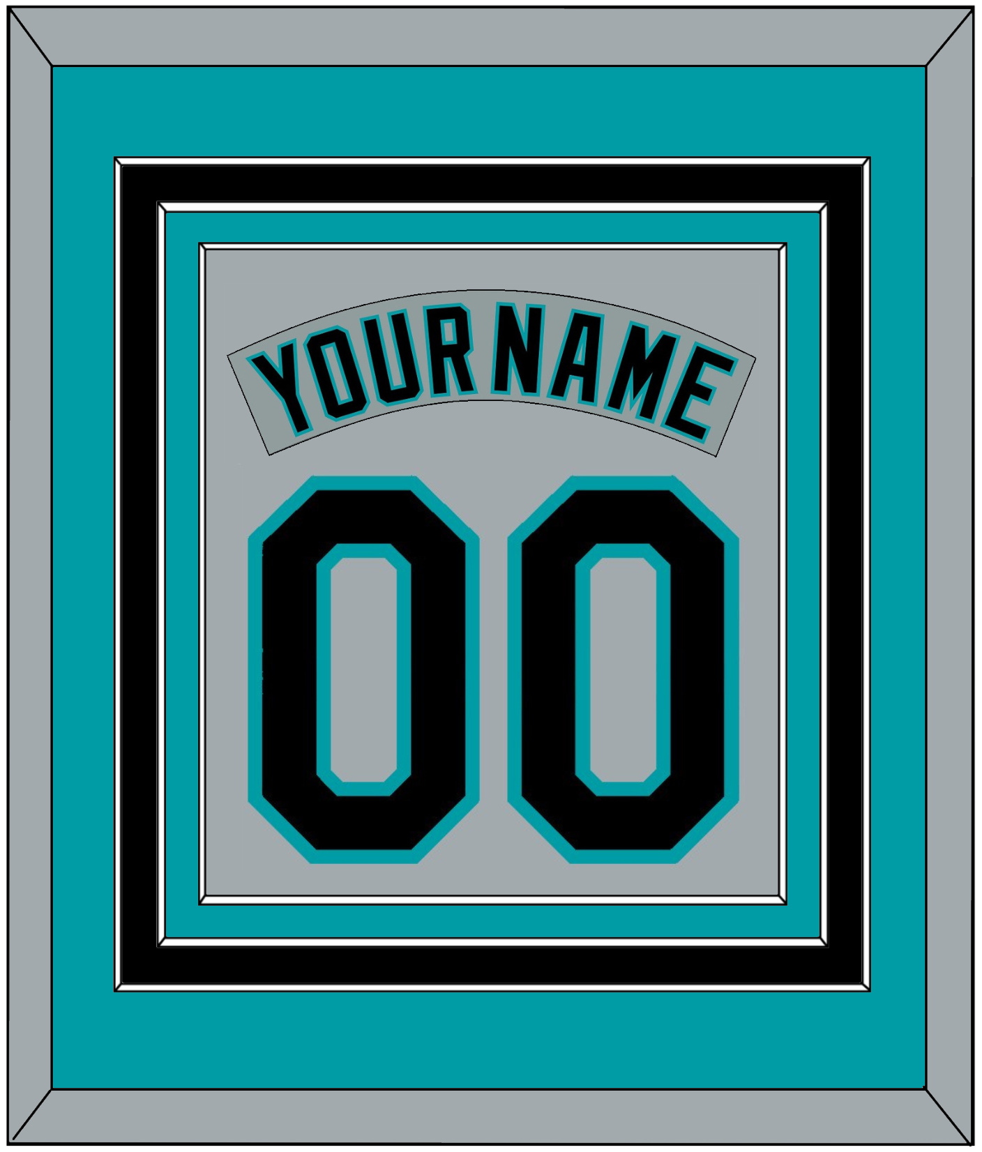 Florida Nameplate & Number Combined - Road Gray (1993-2001) - Premier Tier 2