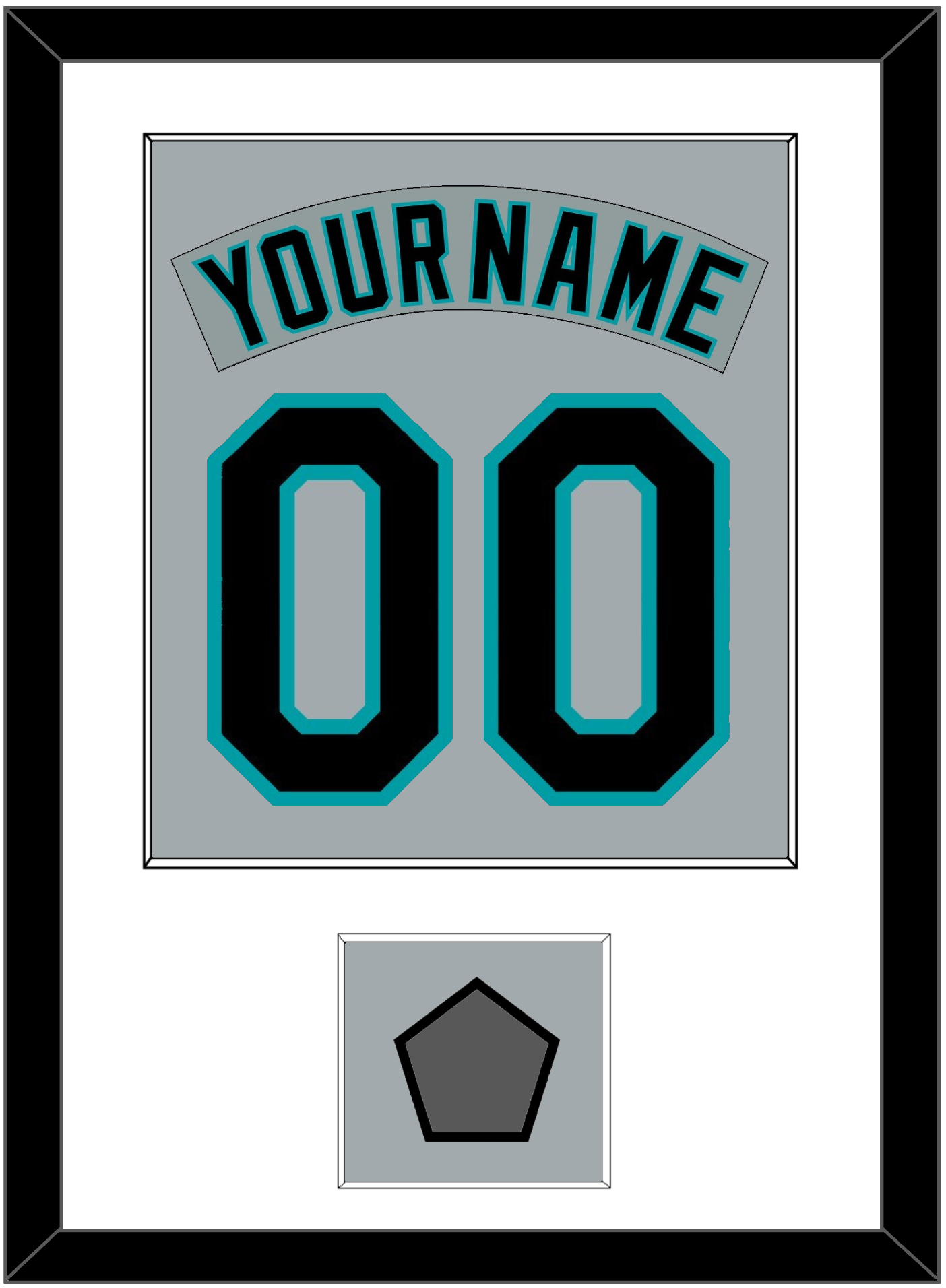 Florida Nameplate & Number Combined With World Series Patch - Road Gray (1993-2001) - Essential Tier 1
