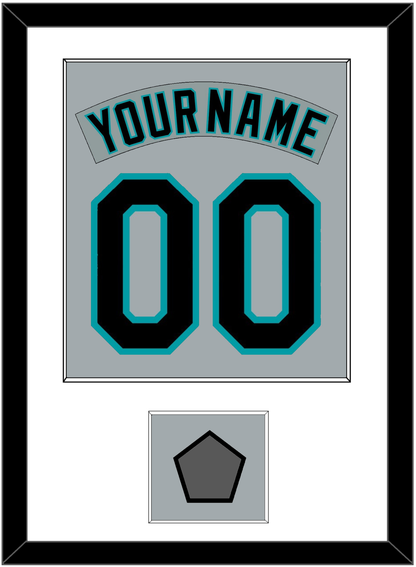 Florida Nameplate & Number Combined With World Series Patch - Road Gray (1993-2001) - Essential Tier 1