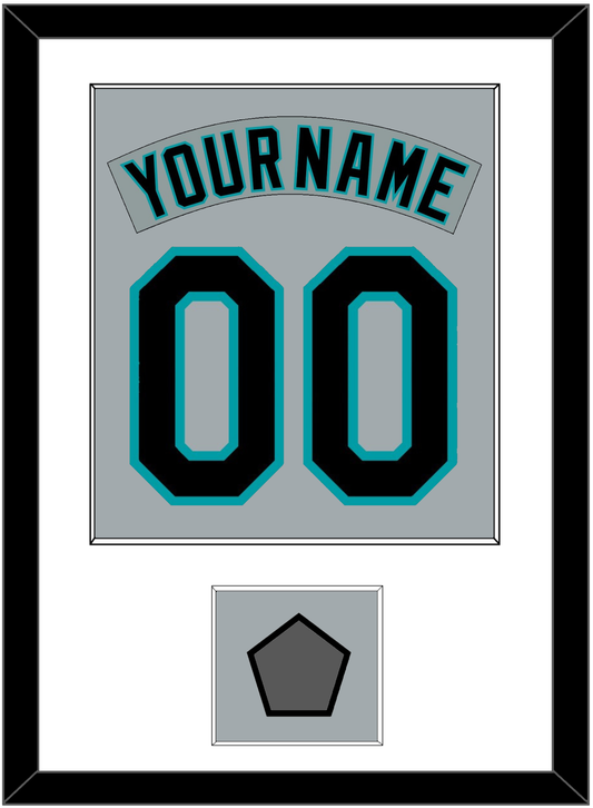 Florida Nameplate & Number Combined With World Series Patch - Road Gray (1993-2001) - Essential Tier 1