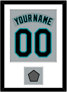 Florida Nameplate & Number Combined With World Series Patch - Road Gray (1993-2001) - Single Mat 1