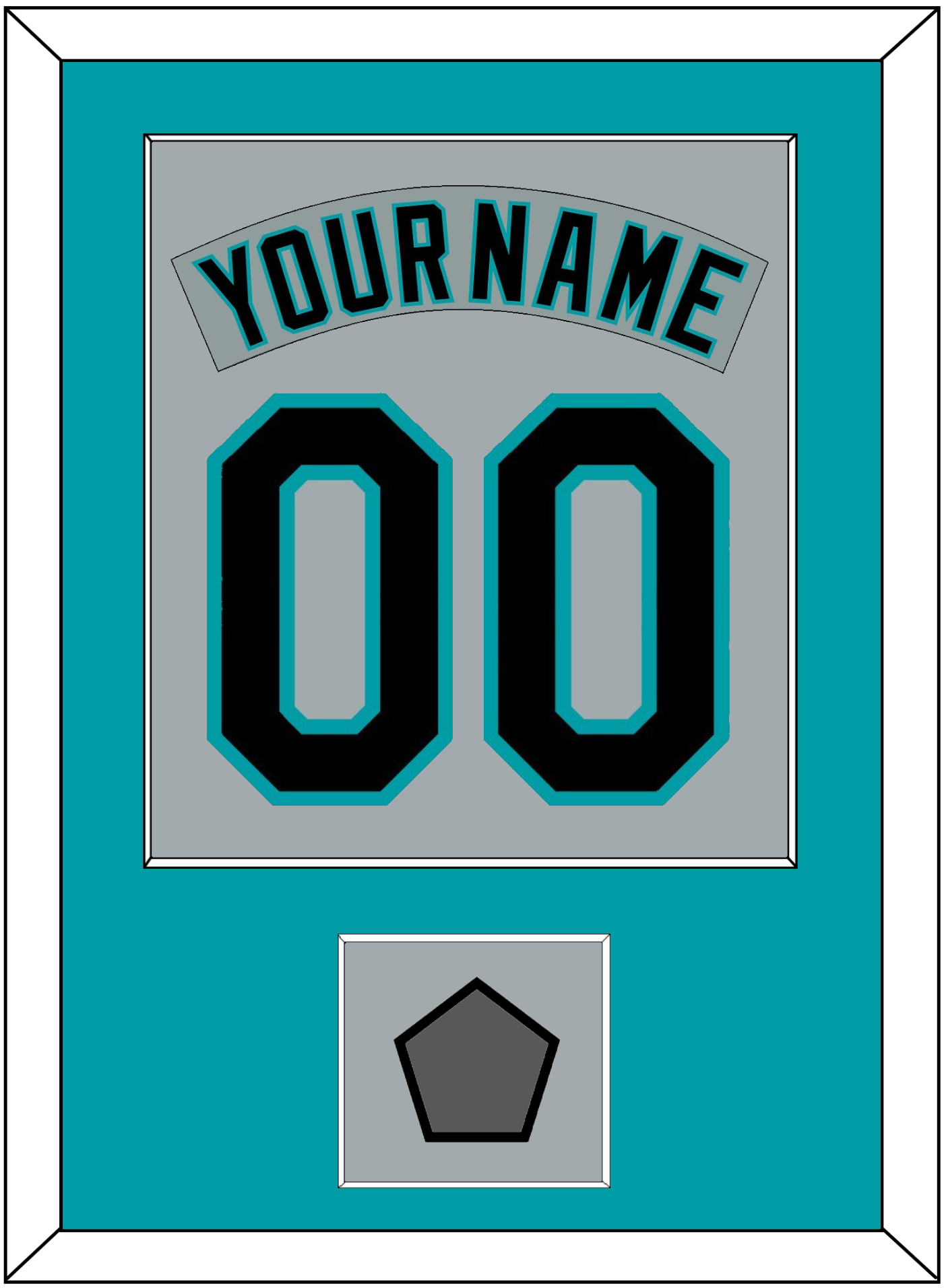 Florida Nameplate & Number Combined With World Series Patch - Road Gray (1993-2001) - Essential Tier 2