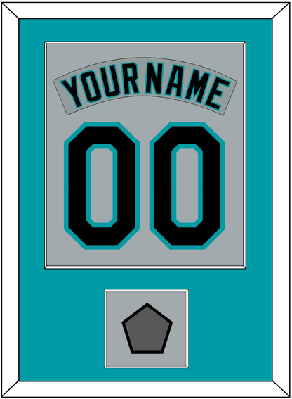 Florida Nameplate & Number Combined With World Series Patch - Road Gray (1993-2001) - Essential Tier 2