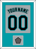 Florida Nameplate & Number Combined With World Series Patch - Road Gray (1993-2001) - Single Mat 2