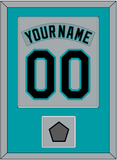 Florida Nameplate & Number Combined With World Series Patch - Road Gray (1993-2001) - Single Mat 2