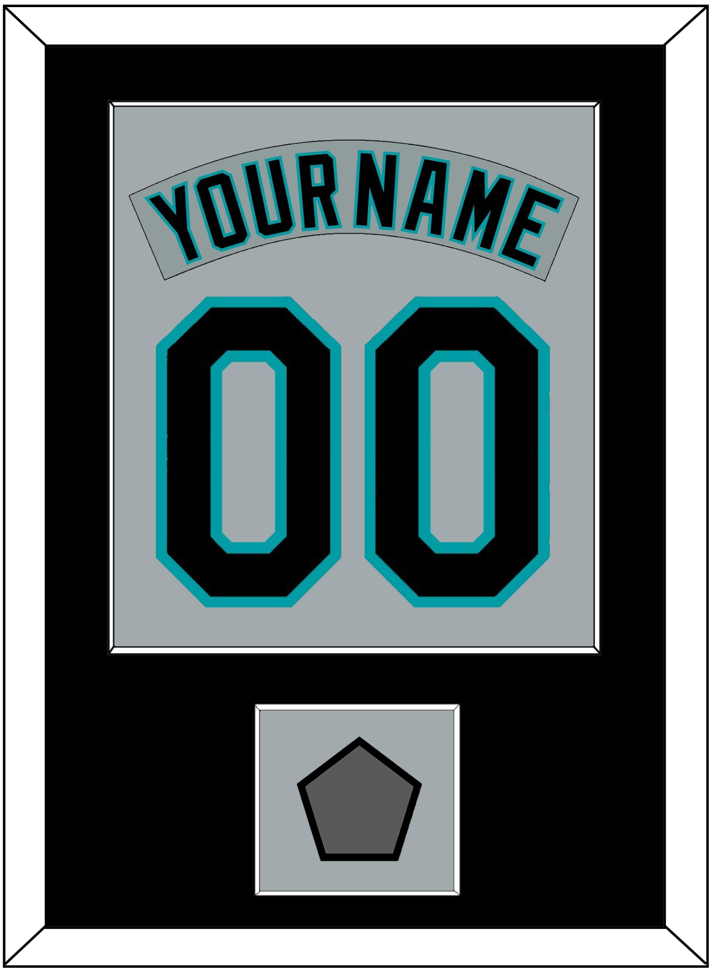Florida Nameplate & Number Combined With World Series Patch - Road Gray (1993-2001) - Essential Tier 3