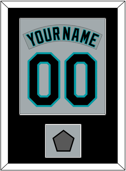 Florida Nameplate & Number Combined With World Series Patch - Road Gray (1993-2001) - Essential Tier 3