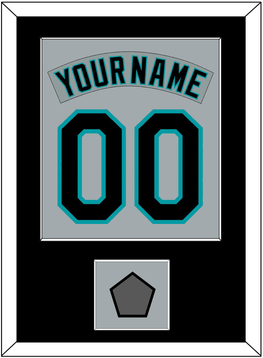 Florida Nameplate & Number Combined With World Series Patch - Road Gray (1993-2001) - Essential Tier 3