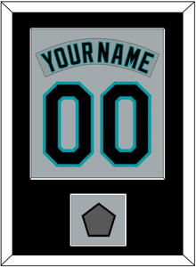 Florida Nameplate & Number Combined With World Series Patch - Road Gray (1993-2001) - Single Mat 3